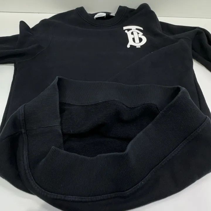 Burberry Burberry Black Long Sleeve Sweatshirt with Logo 0079 Size S / US 4 / IT 40 - 7 Thumbnail