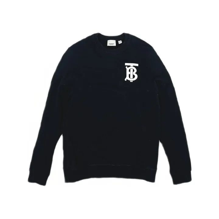 Burberry Burberry Black Long Sleeve Sweatshirt with Logo 0079 Size S / US 4 / IT 40 - 2 Thumbnail