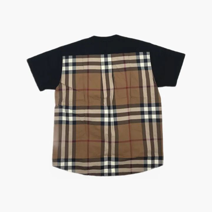 Burberry Burberry FW21 Black Check Cotton T-Shirt 0079 Size XS / US 0-2 / IT 36-38 - 3 Thumbnail