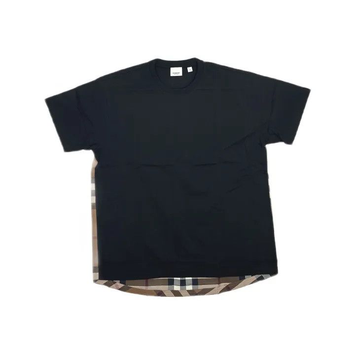 Burberry Burberry FW21 Black Check Cotton T-Shirt 0079 Size XS / US 0-2 / IT 36-38 - 2 Thumbnail
