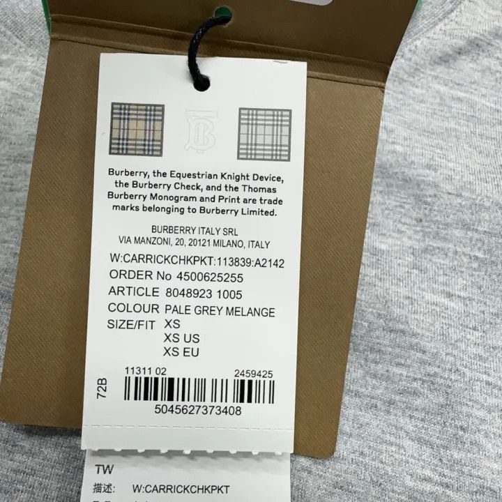 Burberry Burberry Gray Cotton Pocket T-Shirt for Women 0079 Size XS / US 0-2 / IT 36-38 - 5 Thumbnail