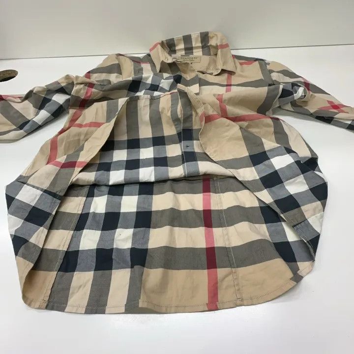Burberry Burberry Plaid Long Sleeve Shirt in Khaki 0079 Size L / US 10 / IT 46 - 8 Thumbnail