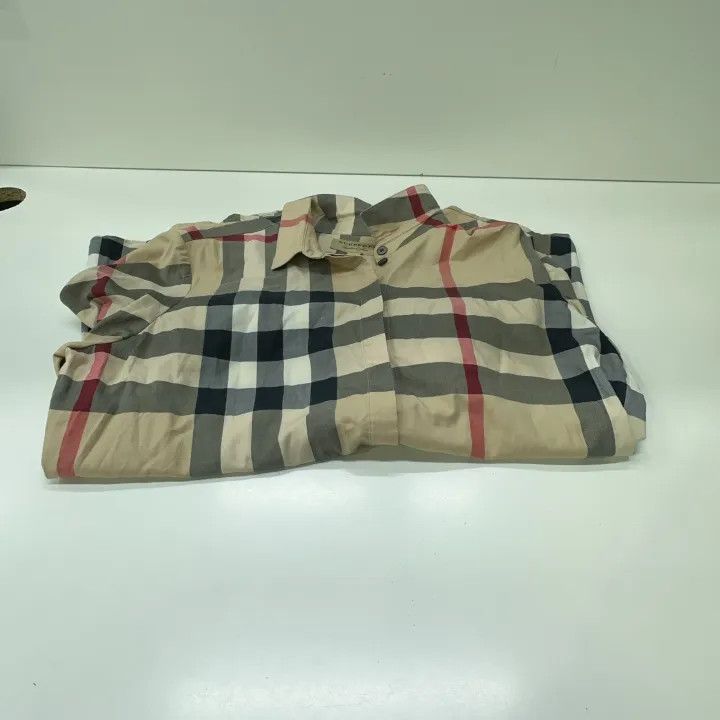 Burberry Burberry Plaid Long Sleeve Shirt in Khaki 0079 Size L / US 10 / IT 46 - 10 Thumbnail