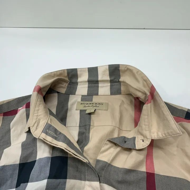 Burberry Burberry Plaid Long Sleeve Shirt in Khaki 0079 Size L / US 10 / IT 46 - 6 Thumbnail