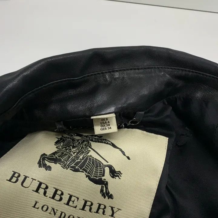 Burberry Burberry Black Cropped Lambskin Leather Jacket 0079 Size S / US 4 / IT 40 - 5 Thumbnail
