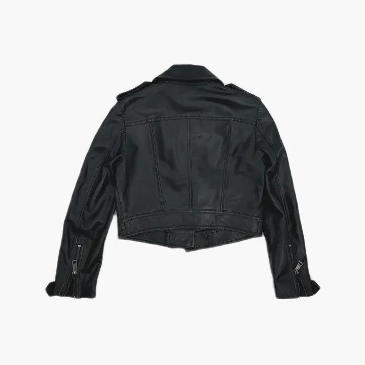 Burberry Burberry Black Cropped Lambskin Leather Jacket 0079 Size S / US 4 / IT 40 - 3 Thumbnail