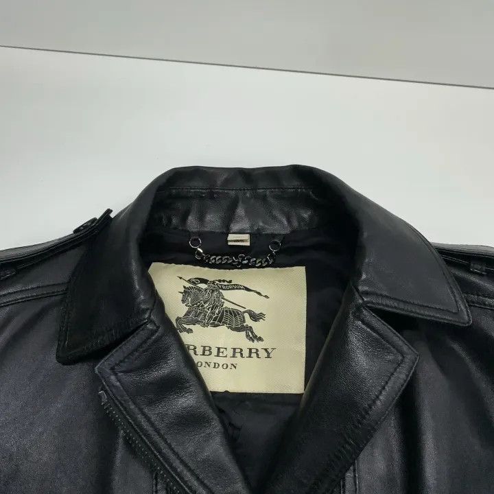 Burberry Burberry Black Cropped Lambskin Leather Jacket 0079 Size S / US 4 / IT 40 - 6 Thumbnail