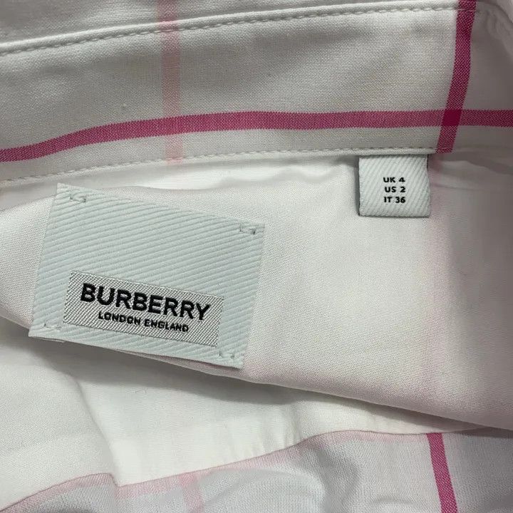 Burberry Burberry Color-Block Plaid Shirt Dress for Women 0079 Size S / US 4 / IT 40 - 5 Thumbnail