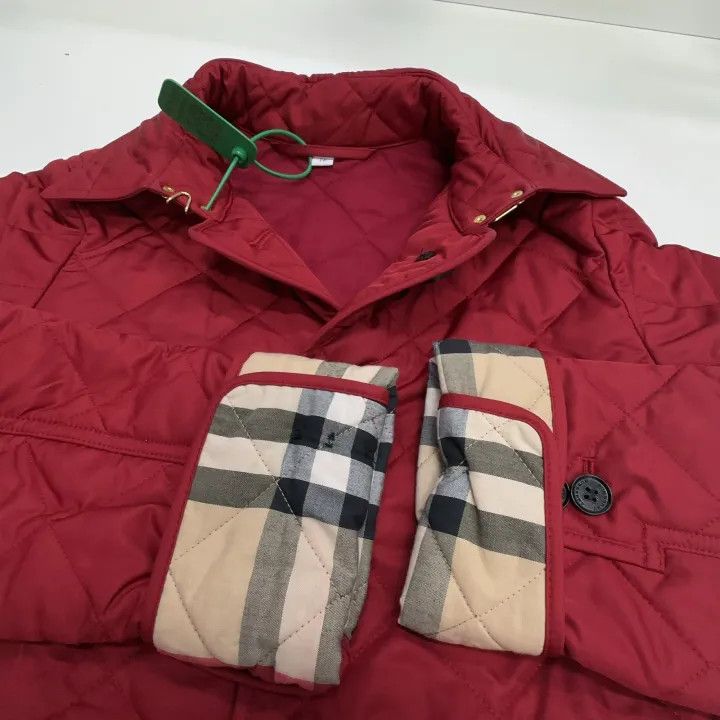 Burberry Burberry Red Quilted Long Sleeve Jacket 0079 Size XS / US 0-2 / IT 36-38 - 4 Thumbnail