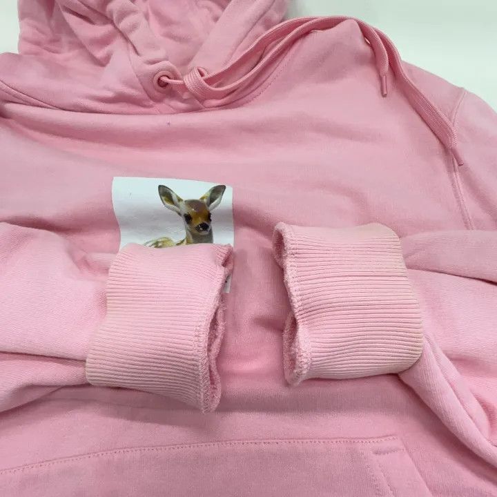 Burberry Burberry Pink Deer Print Cotton Hoodie 0079 Size L / US 10 / IT 46 - 7 Thumbnail