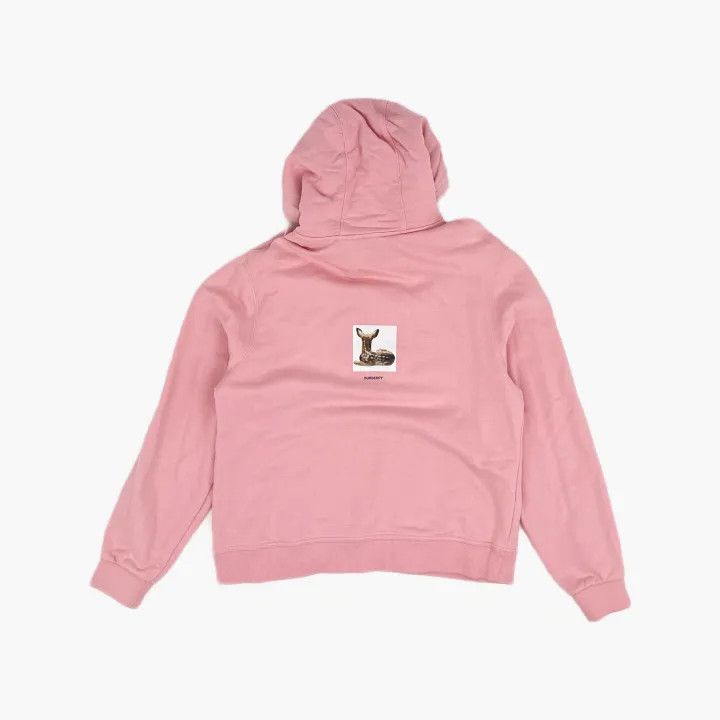 Burberry Burberry Pink Deer Print Cotton Hoodie 0079 Size L / US 10 / IT 46 - 3 Thumbnail