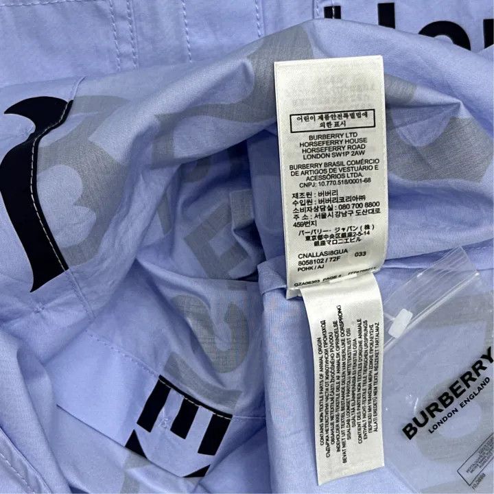 Burberry Burberry Blue Printed Long Sleeve Shirt 0079 Size S / US 4 / IT 40 - 3 Thumbnail