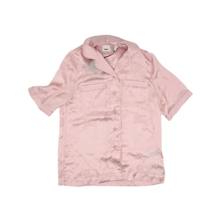 Burberry Burberry Pink Silk Short Sleeve Shirt 0079 Size S / US 4 / IT 40 - 2 Thumbnail