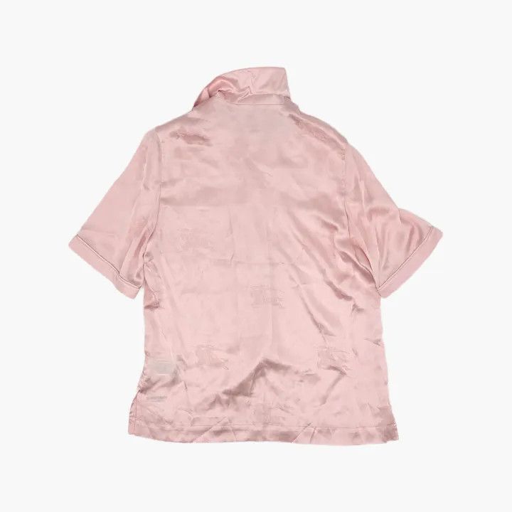 Burberry Burberry Pink Silk Short Sleeve Shirt 0079 Size S / US 4 / IT 40 - 3 Thumbnail