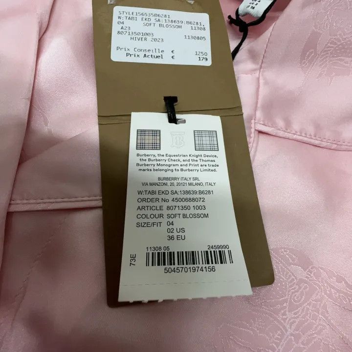 Burberry Burberry Pink Silk Short Sleeve Shirt 0079 Size S / US 4 / IT 40 - 6 Thumbnail