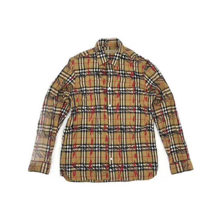 Burberry Burberry Classic Check Graffiti Long Sleeve Shirt 0079 Size L / US 10 / IT 46 - 2 Thumbnail