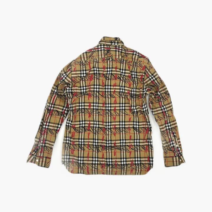 Burberry Burberry Classic Check Graffiti Long Sleeve Shirt 0079 Size L / US 10 / IT 46 - 3 Thumbnail