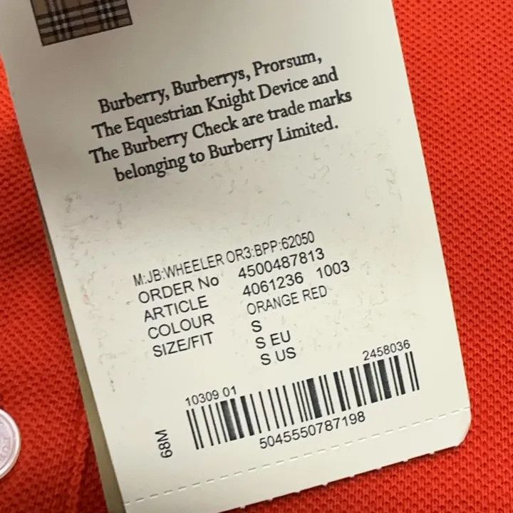 Burberry Burberry Red Embroidered Logo Polo Shirt 0079 Size S / US 4 / IT 40 - 5 Thumbnail