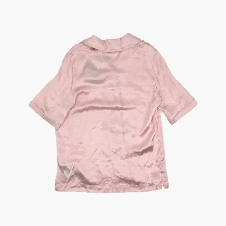Burberry Burberry Pink Silk Short-Sleeve Shirt 0079 Size S / US 4 / IT 40 - 3 Thumbnail