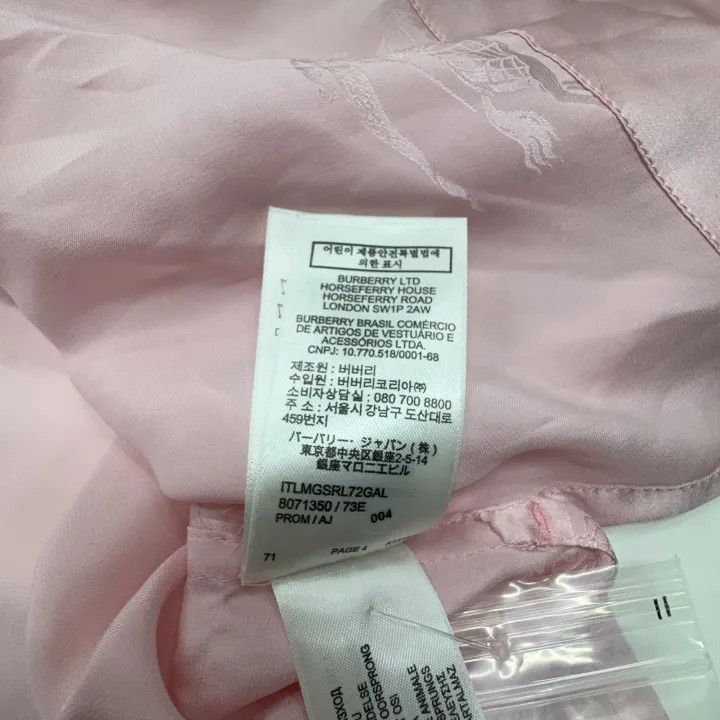 Burberry Burberry Pink Silk Short-Sleeve Shirt 0079 Size S / US 4 / IT 40 - 7 Thumbnail