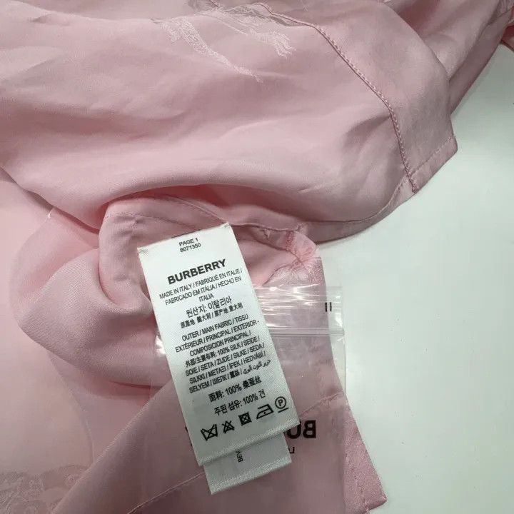 Burberry Burberry Pink Silk Short-Sleeve Shirt 0079 Size S / US 4 / IT 40 - 6 Thumbnail