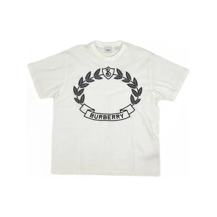 Burberry Burberry FW22 Logo Leaf Print T-Shirt 0079 Size L / US 10 / IT 46 - 2 Thumbnail