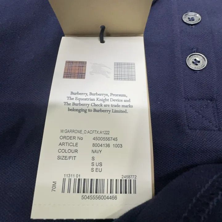 Burberry Burberry Navy Short Sleeve Polo Shirt 0079 Size S / US 4 / IT 40 - 11 Thumbnail