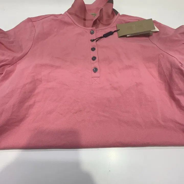 Burberry Burberry SS22 Pink Short Sleeve Polo Shirt 0079 Size M / US 6-8 / IT 42-44 - 7 Thumbnail