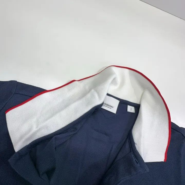Burberry Logo Embroidered Color Block Polo 0079