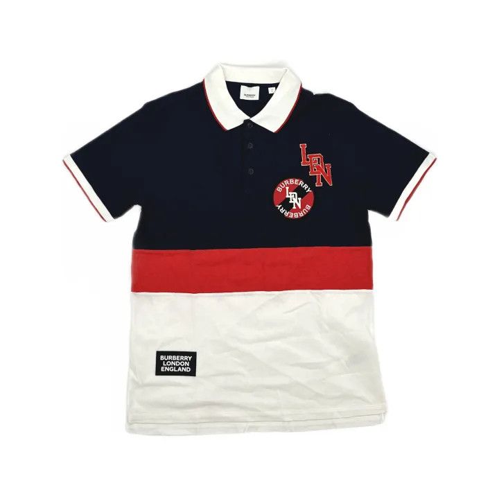 Burberry Logo Embroidered Color Block Polo 0079