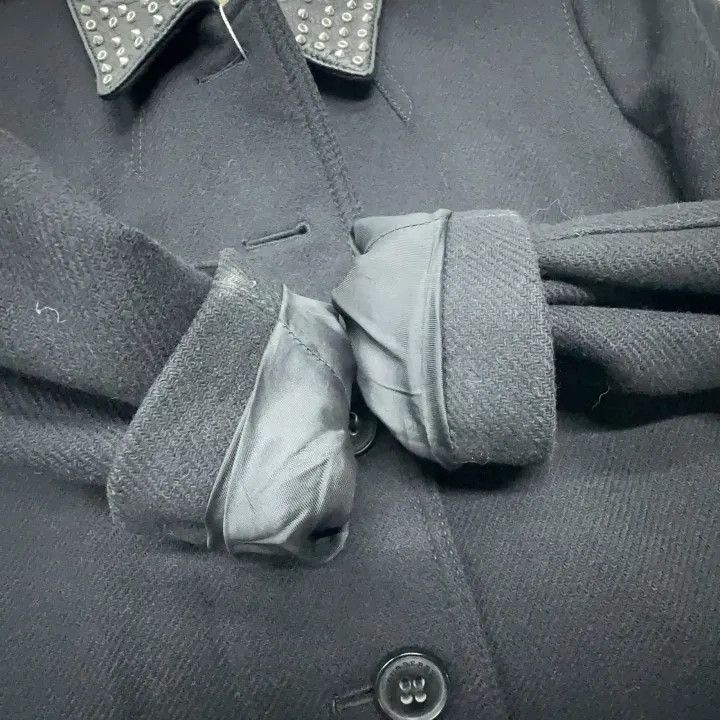 Burberry Burberry Long Black Button Coat with Studded Collar 0079 Size M / US 6-8 / IT 42-44 - 6 Thumbnail
