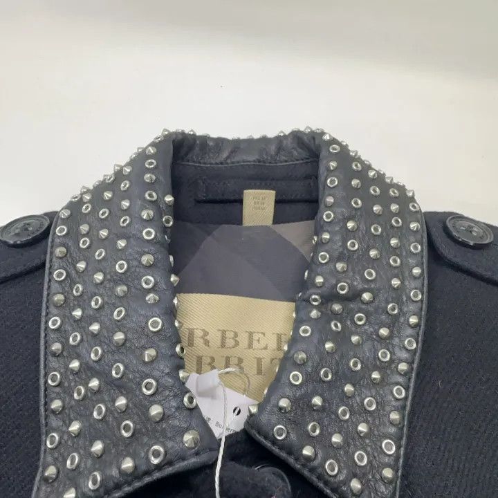 Burberry Burberry Long Black Button Coat with Studded Collar 0079 Size M / US 6-8 / IT 42-44 - 7 Thumbnail