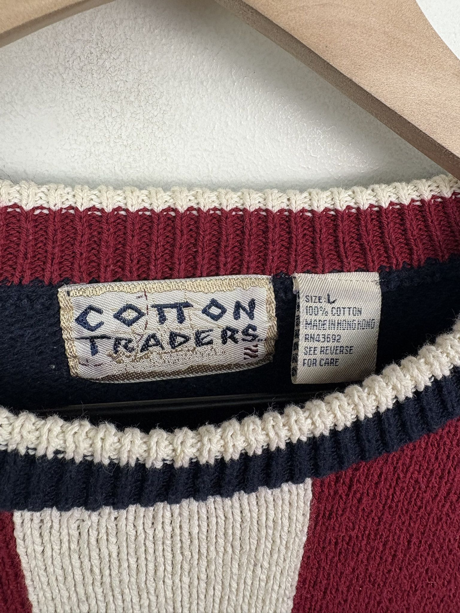 Vintage Vintage 90's Knit Cotton Traders U.S.A Pattern Crewneck Pullover Cardigan SIze L Size US L / EU 52-54 / 3 - 2 Thumbnail