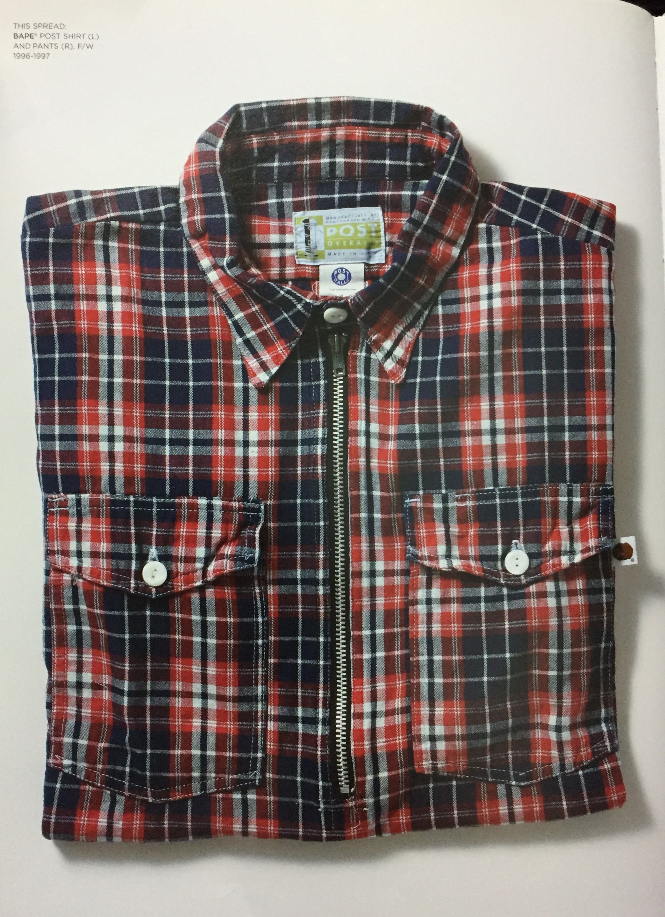 RARE!! FW96 tartan half zipper flannel made in USA