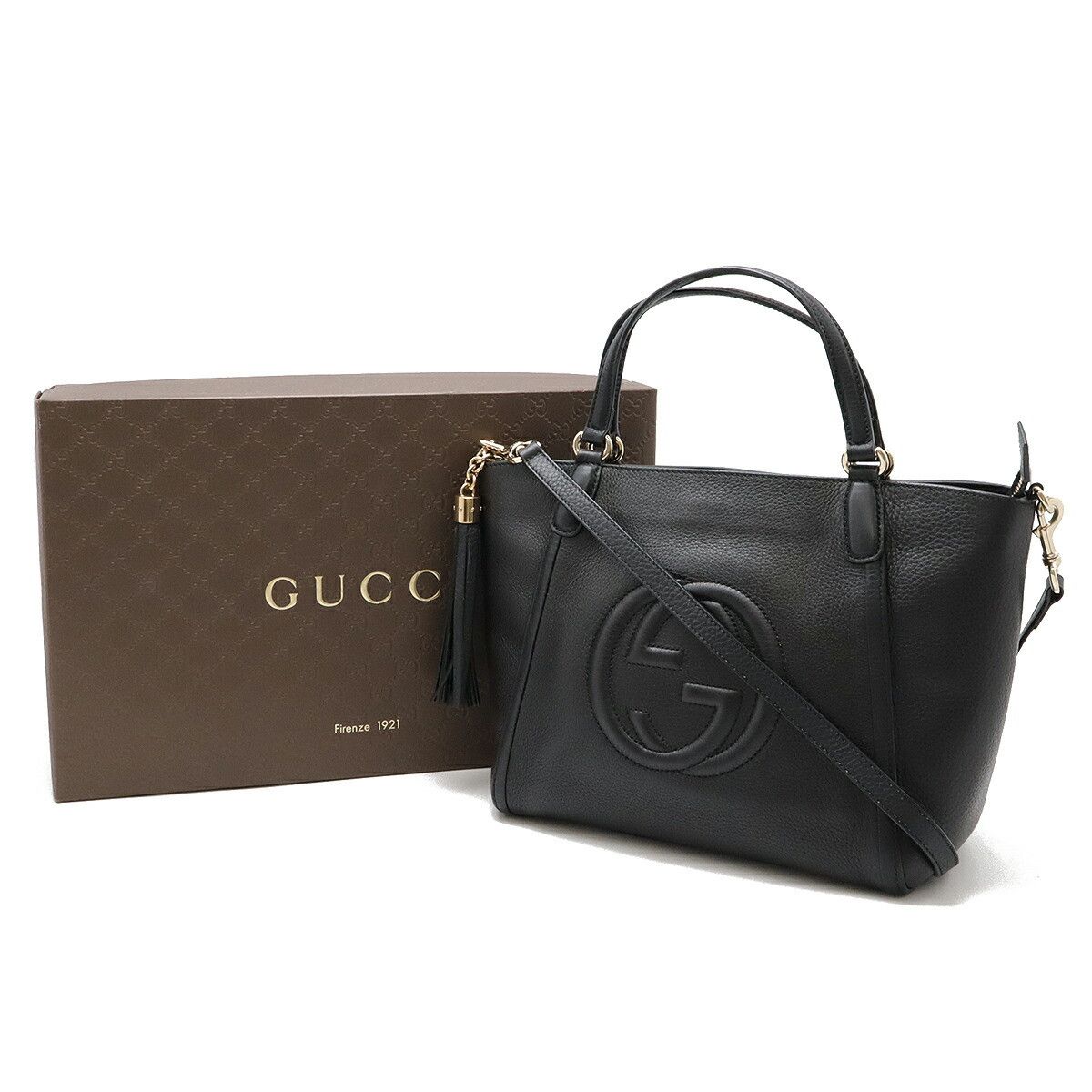 Gucci Gucci Gucci Soho Interlocking G 2way Bag Leather Black 369176 Leather Shoulder Bag 369176 Size ONE SIZE - 9 Thumbnail