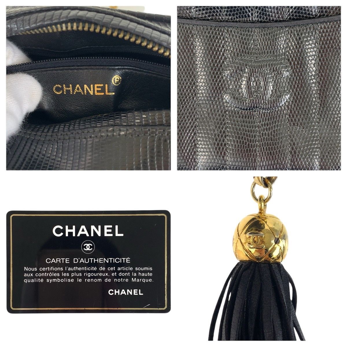 Chanel Chanel Chanel Coco Mark Lizard Chain Shoulder Bag Natural Material Shoulder Bag DUTY FREE for USA Size ONE SIZE - 4 Thumbnail