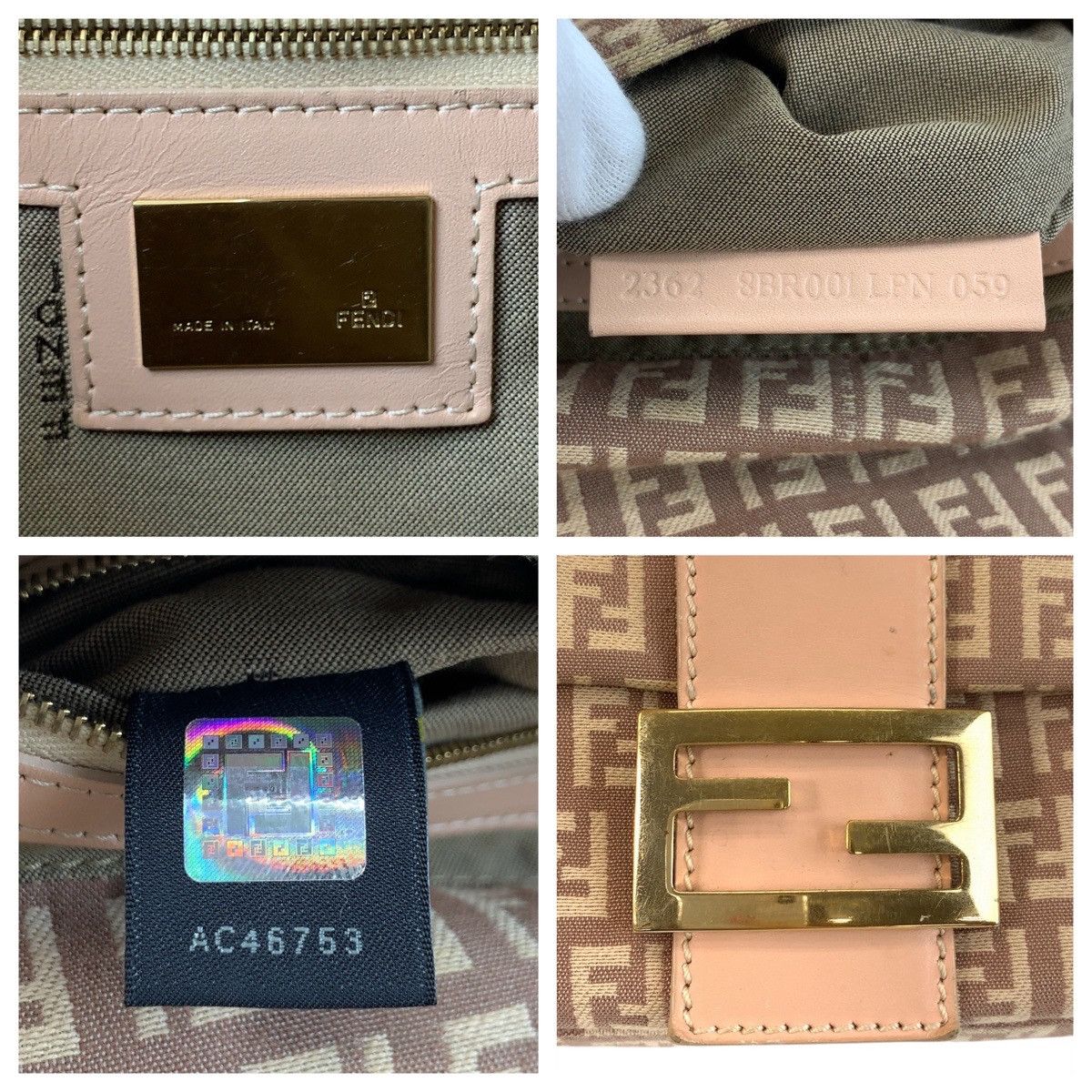 Fendi Fendi Fendi Mamma Baguette Zucchino Canvas Leather Shoulder Bag Canvas Shoulder Bag 8BR001LPN059 DUTY FREE for USA Size ONE SIZE - 4 Thumbnail