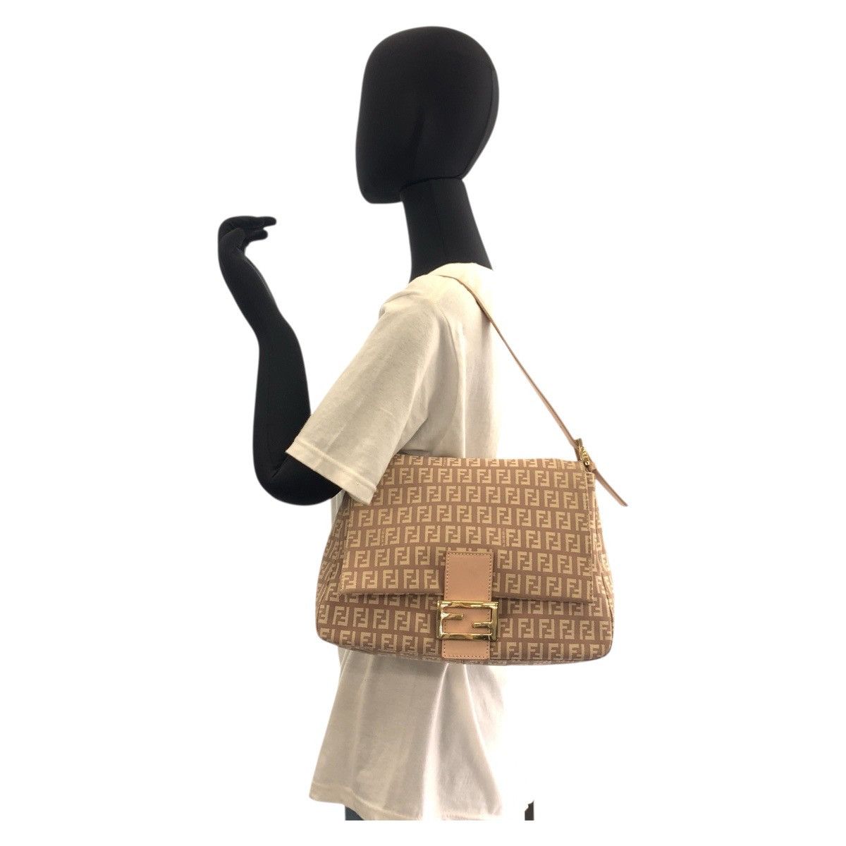 Fendi Fendi Fendi Mamma Baguette Zucchino Canvas Leather Shoulder Bag Canvas Shoulder Bag 8BR001LPN059 DUTY FREE for USA Size ONE SIZE - 6 Thumbnail
