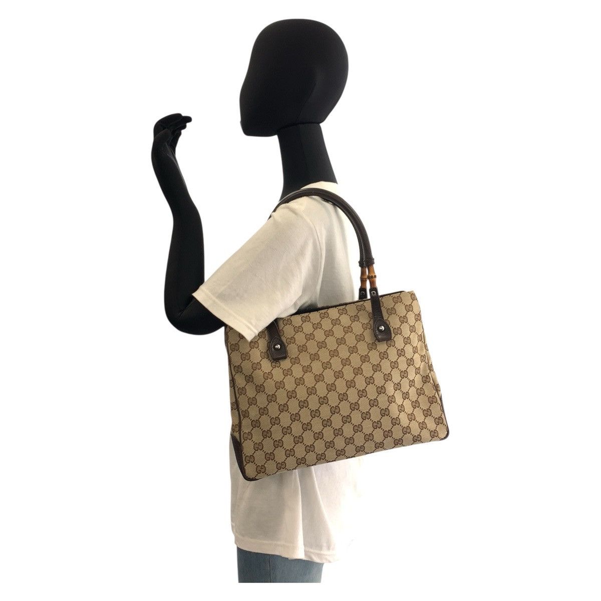 Gucci Gucci Gucci Bamboo GG Canvas 2way bag Canvas Shoulder Bag 112526 DUTY FREE for USA Size ONE SIZE - 6 Thumbnail