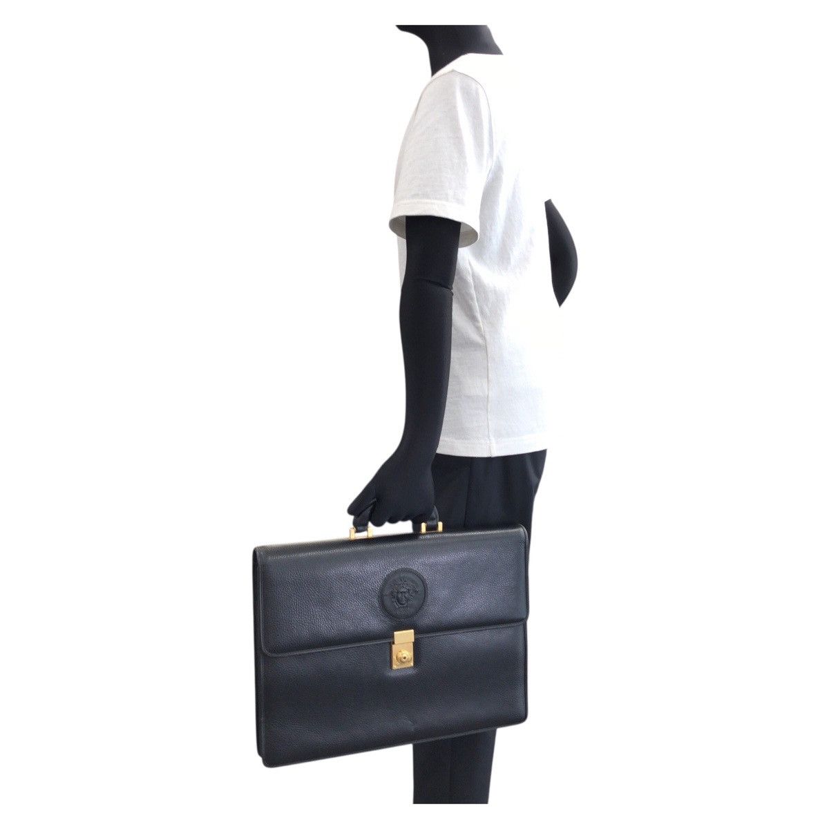Versace Gianni Versace Medusa Leather Briefcase Leather Business Bag DUTY FREE for USA