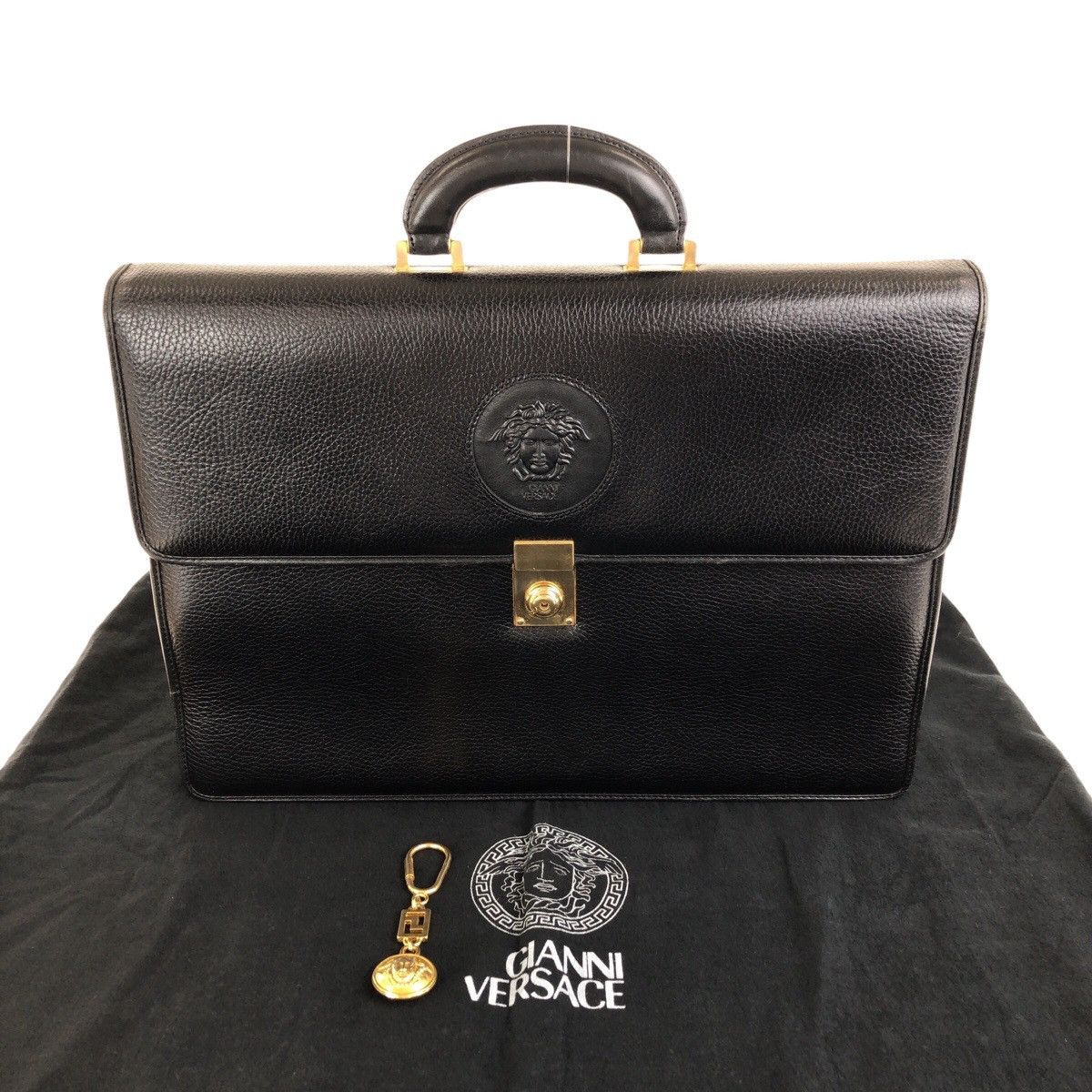 Versace Gianni Versace Medusa Leather Briefcase Leather Business Bag DUTY FREE for USA