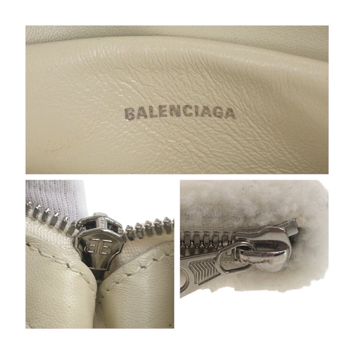 Balenciaga Balenciaga Balenciaga Shearling Logo Shearling Clutch Bag Natural Material Clutch Bag 492681 DUTY FREE for USA Size ONE SIZE - 4 Thumbnail