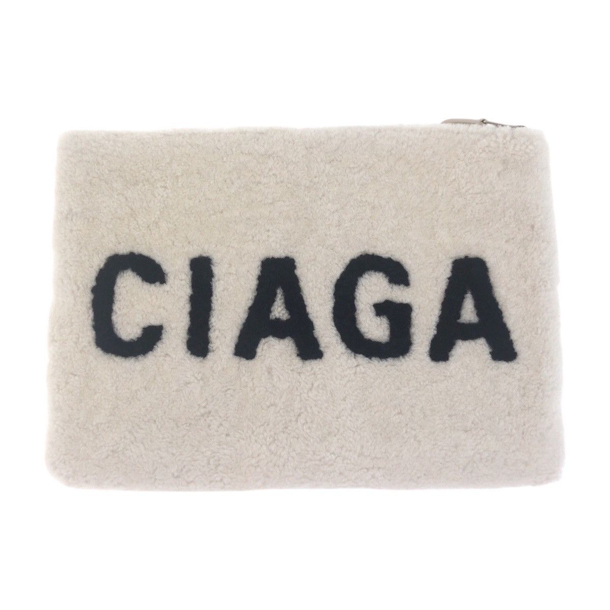 Balenciaga Balenciaga Balenciaga Shearling Logo Shearling Clutch Bag Natural Material Clutch Bag 492681 DUTY FREE for USA Size ONE SIZE - 2 Thumbnail