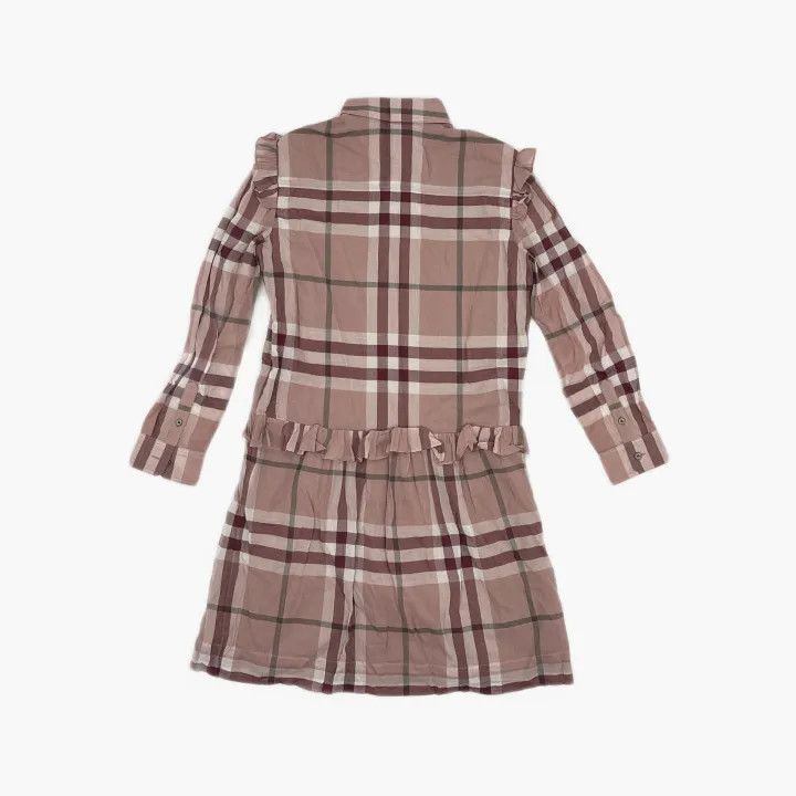 Burberry Burberry Pink Check Long Sleeve Dress for Women 0079 Size S / US 4 / IT 40 - 3 Thumbnail