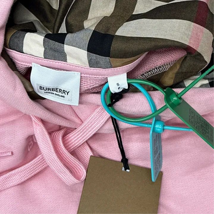 Burberry Burberry Cropped Pink Cotton Hoodie 0079 Size S / US 4 / IT 40 - 3 Thumbnail
