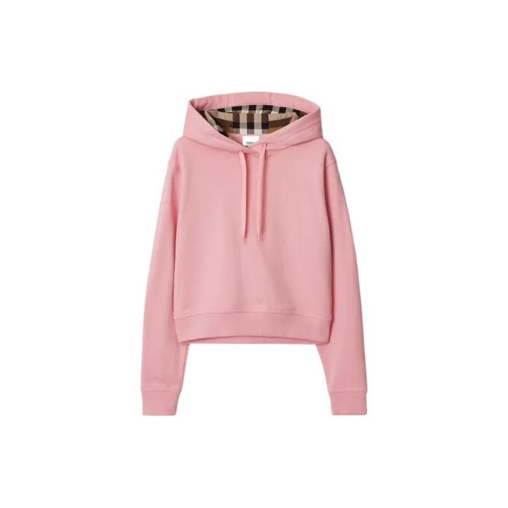 Burberry Burberry Cropped Pink Cotton Hoodie 0079 Size S / US 4 / IT 40 - 2 Thumbnail