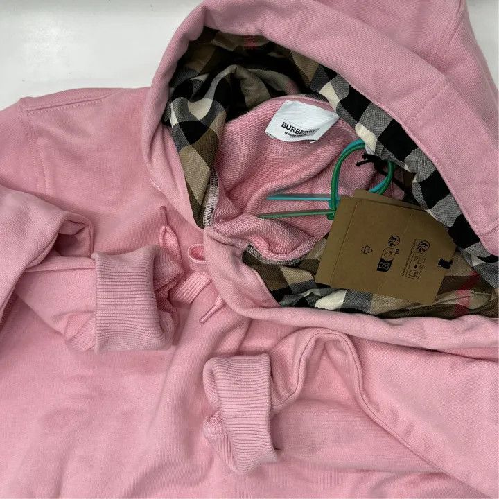 Burberry Burberry Cropped Pink Cotton Hoodie 0079 Size S / US 4 / IT 40 - 5 Thumbnail