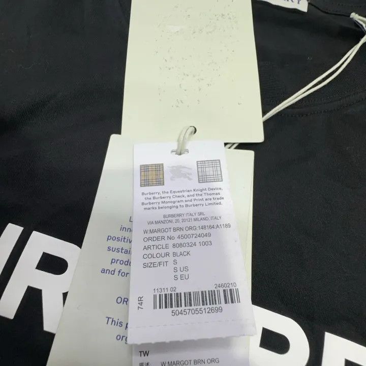 Burberry Burberry Black Logo Print Short Sleeve T-Shirt 0079 Size S / US 4 / IT 40 - 12 Thumbnail