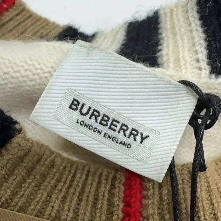 Burberry Burberry Women's Striped Logo Knit Sweater 0079 Size L / US 10 / IT 46 - 4 Thumbnail
