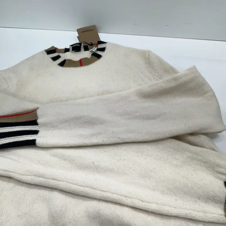 Burberry Burberry Women's Striped Logo Knit Sweater 0079 Size L / US 10 / IT 46 - 11 Thumbnail